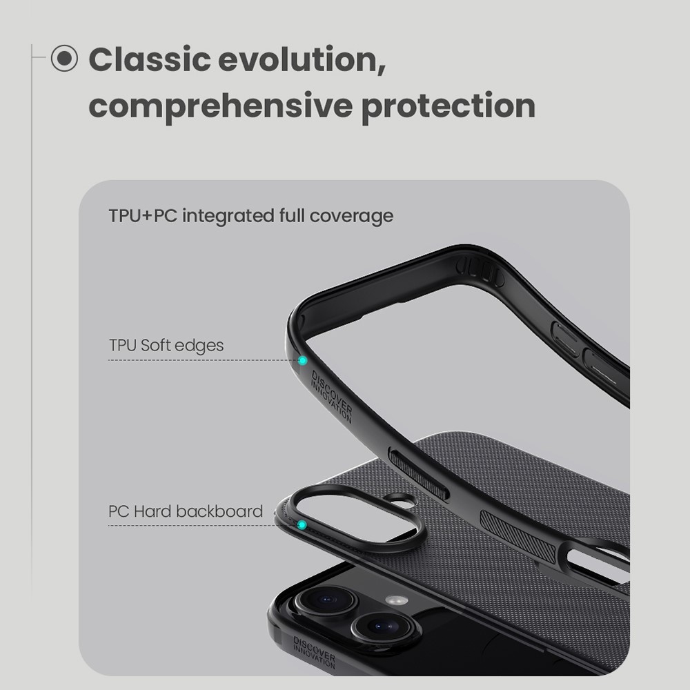 iPhone 16 - NILLKIN Frosted With Logo Hole Black - 8