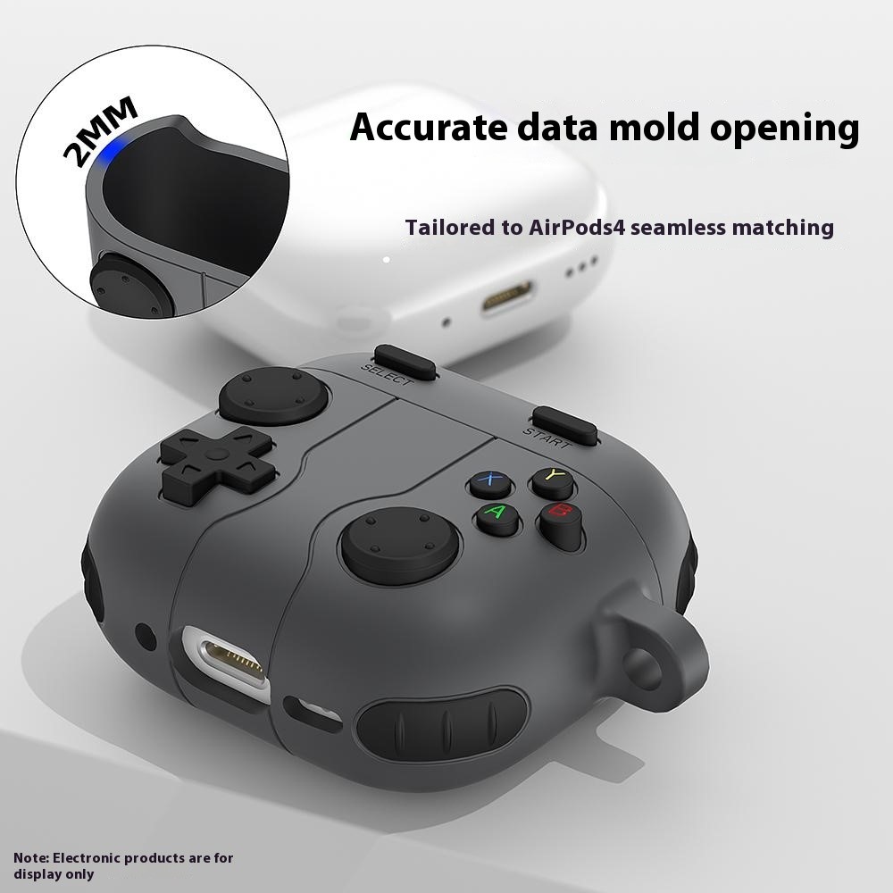 Apple AirPods 4 - Silicone 3D Game Console Dark Grey - 5