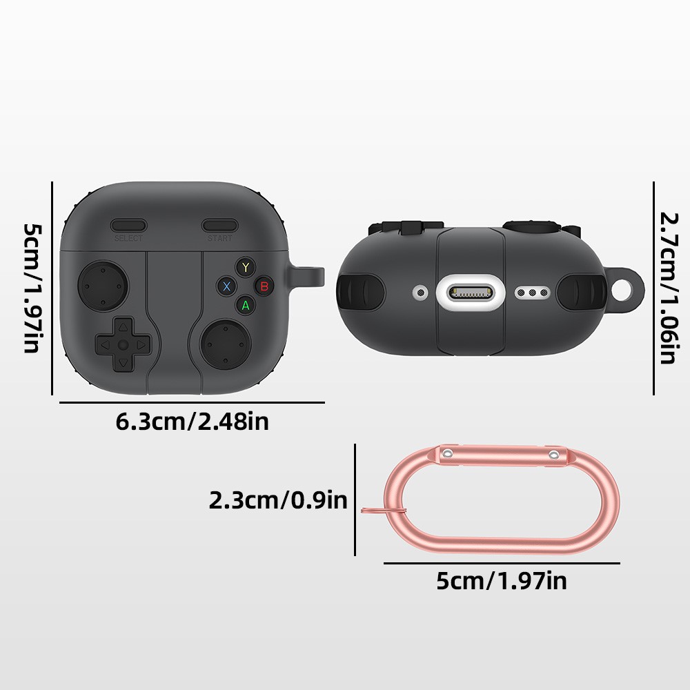 Apple AirPods 4 - Silicone 3D Game Console Dark Grey - 9