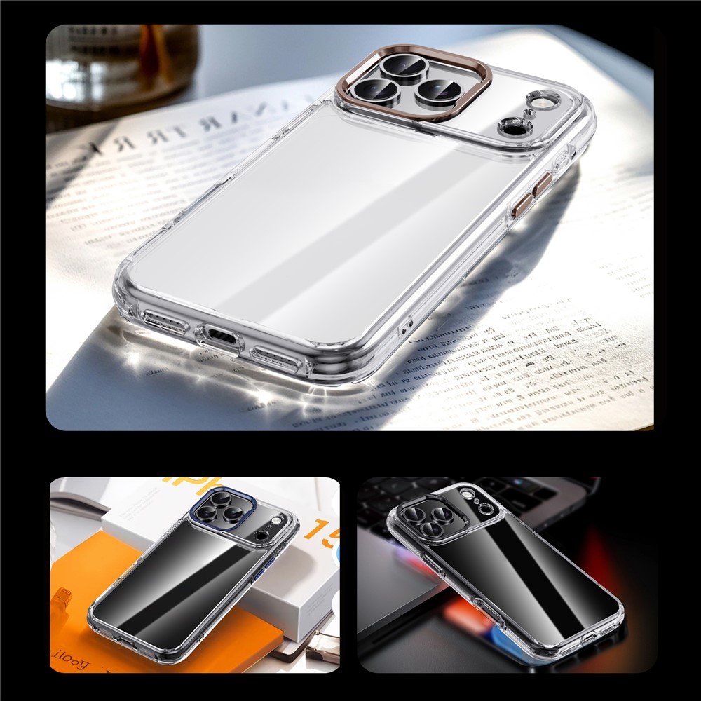 iPhone 17 Pro - IPAKY Metal Lens Shockproof Silver - 12