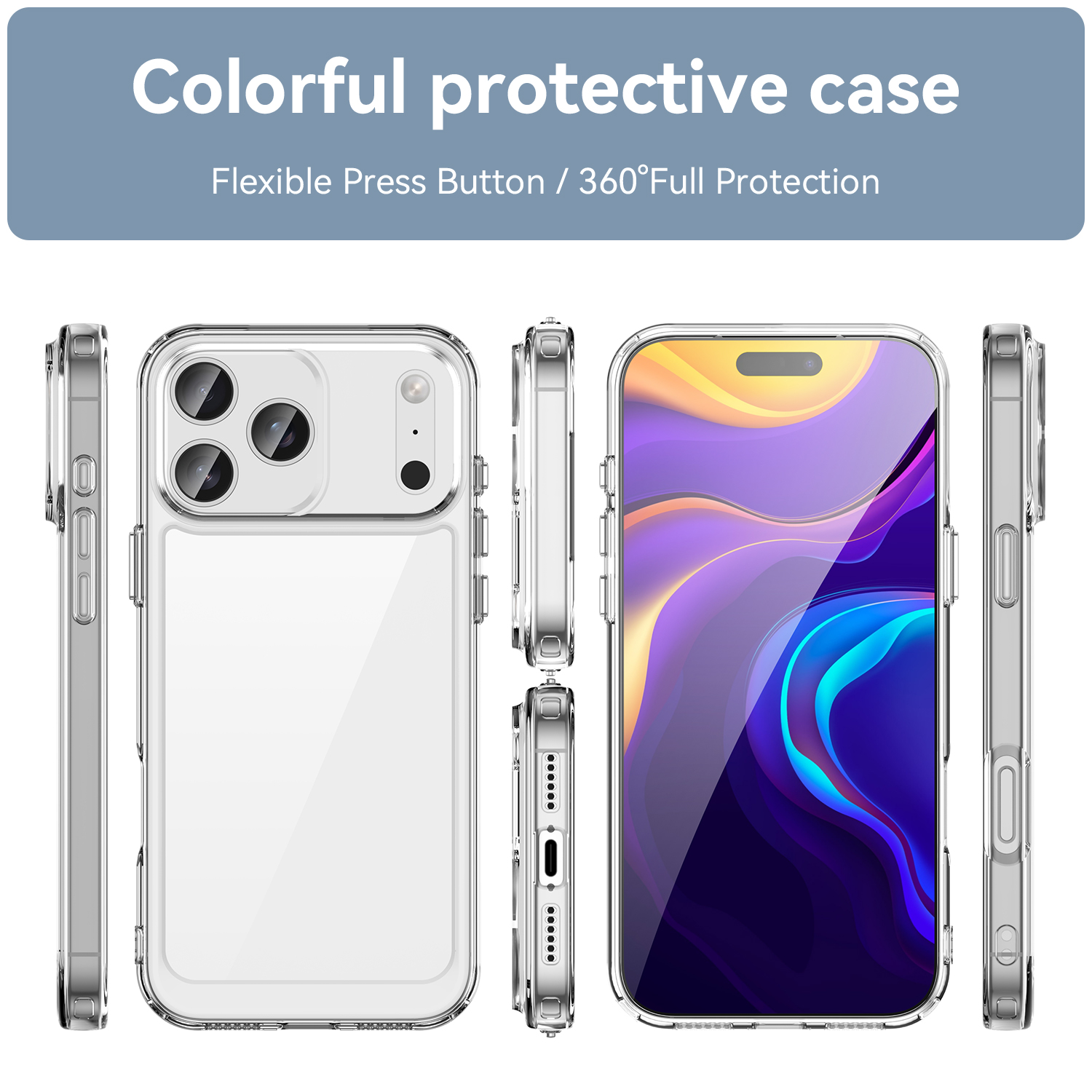 iPhone 17 Pro - WANLONFENG XC With Tempered Glass Transparent - 3