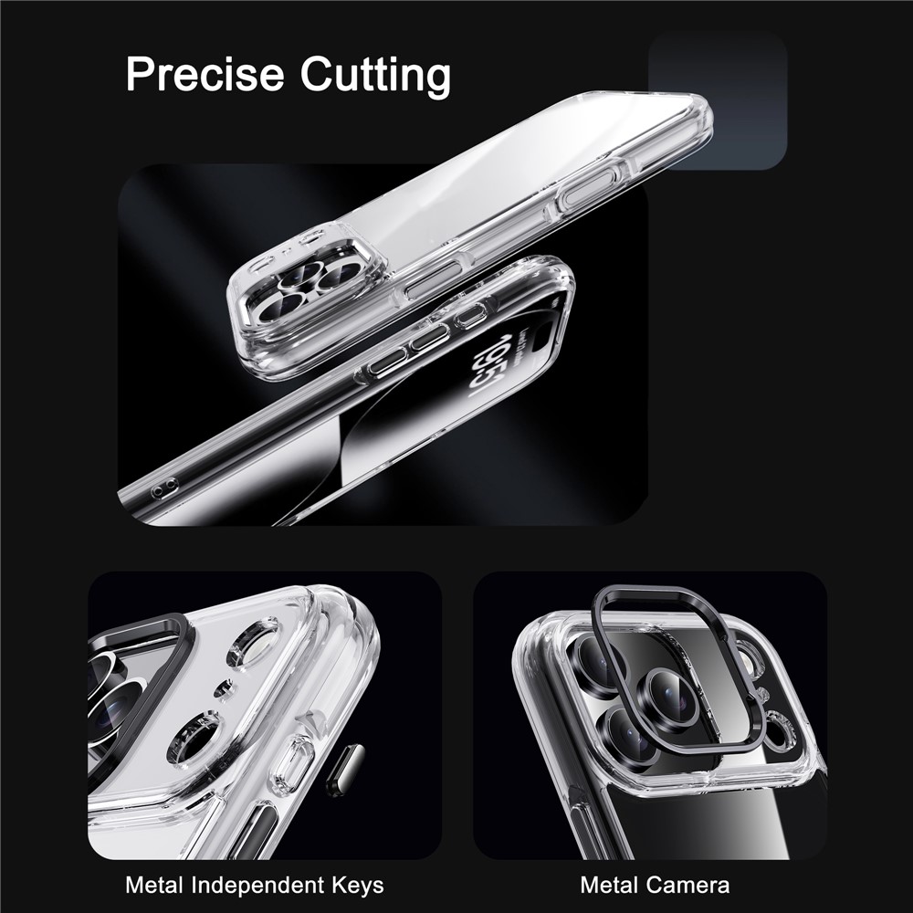 iPhone 17 Pro Max - IPAKY Metal Lens Shockproof Silver - 4