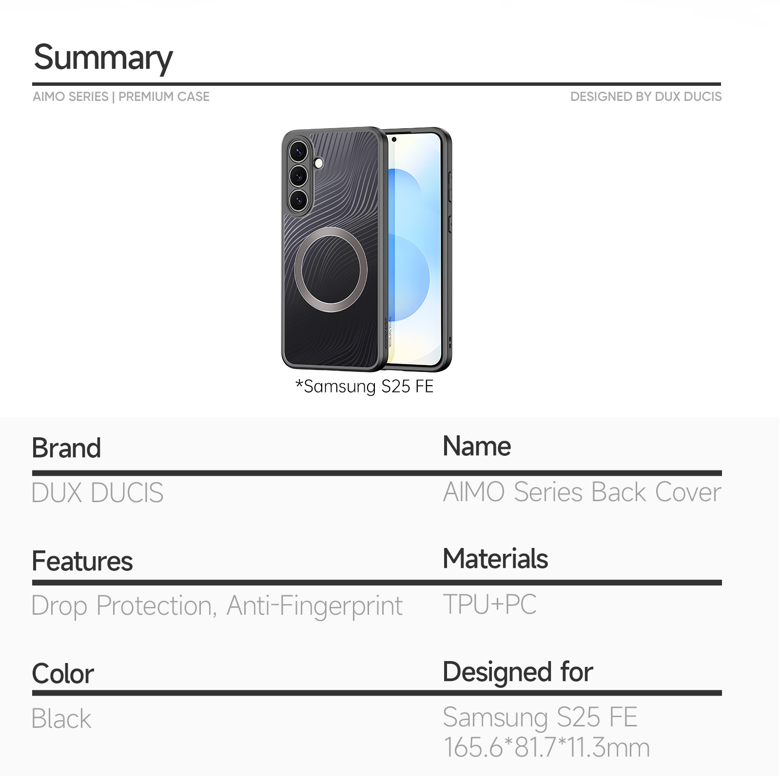 SS Gxy S25 FE - DUX DUCIS Series Aimo Reach Certification Black - 9