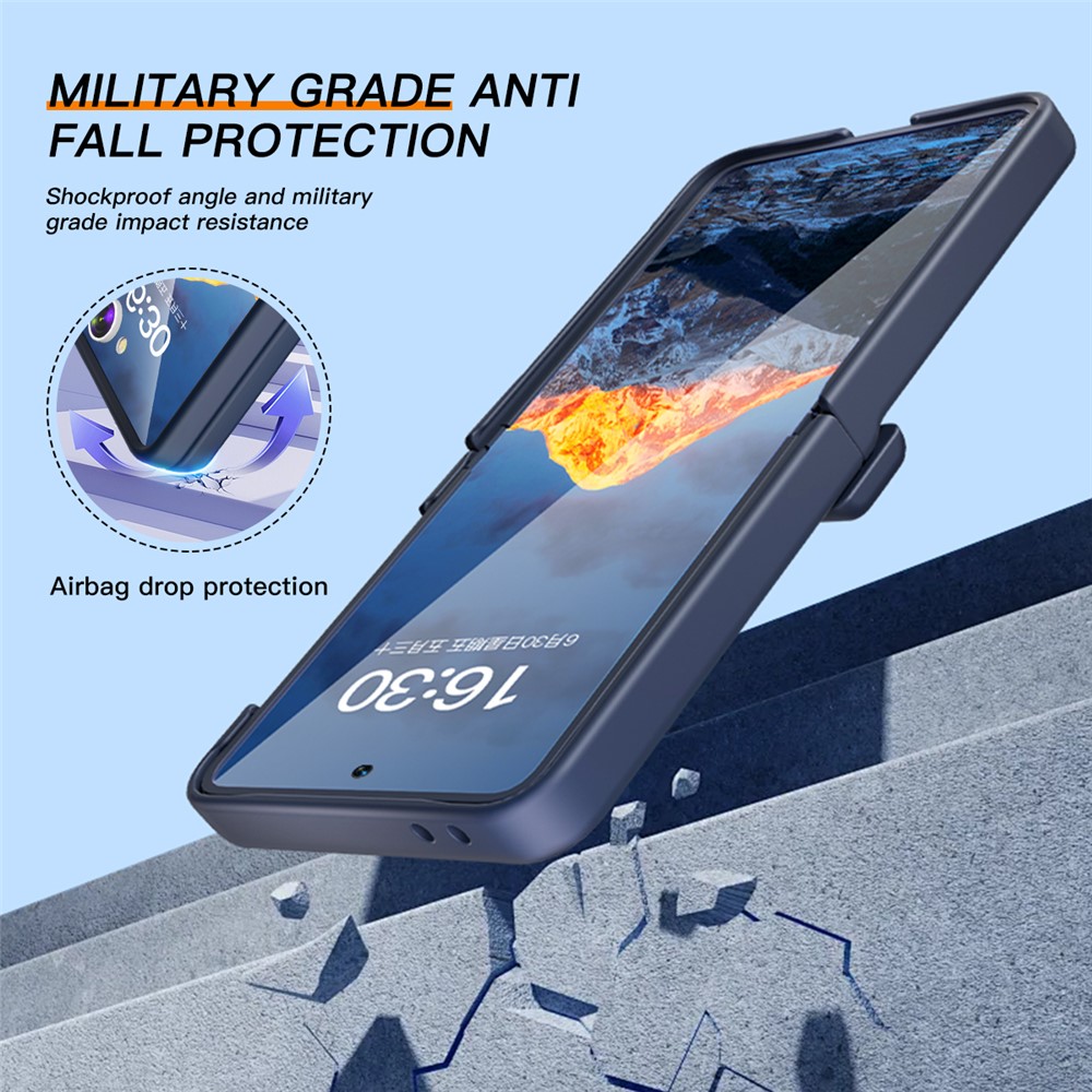 SS Gxy Z Flip 7 - Kickstand Case Built-In Dark Blue - 4