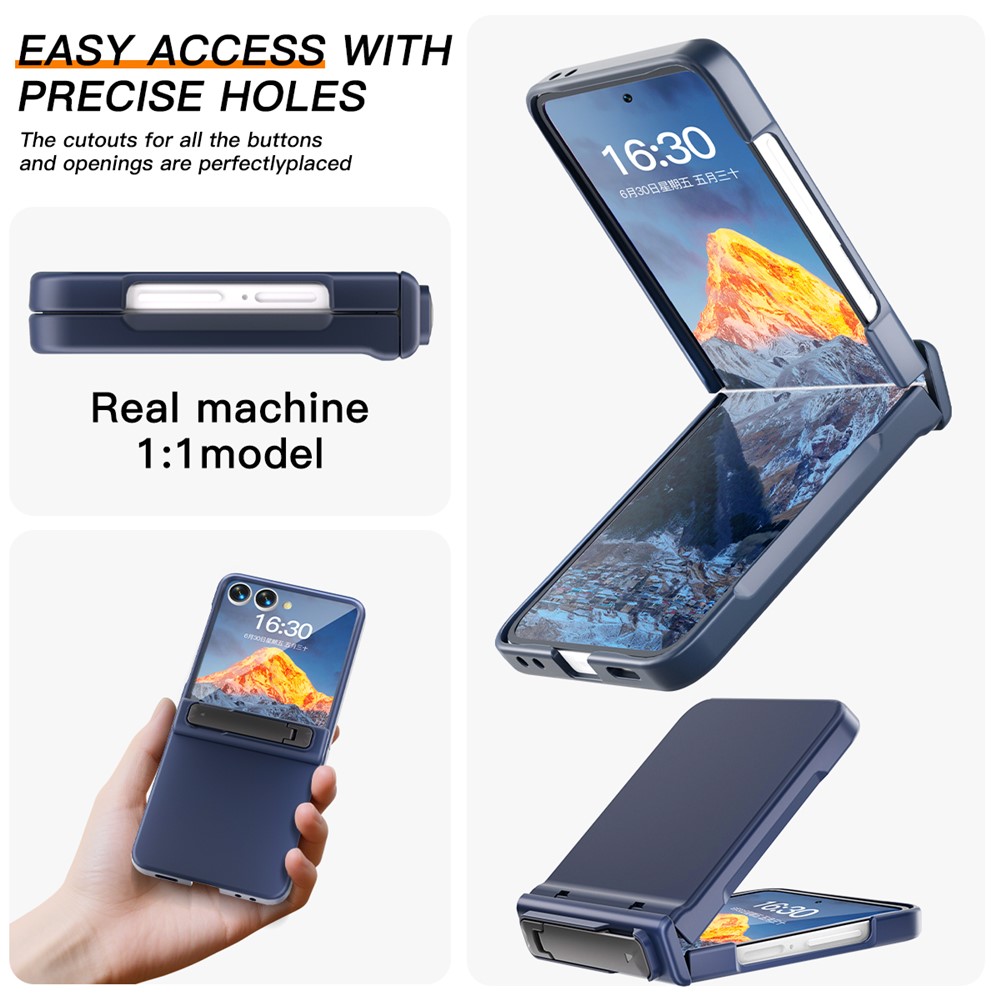 SS Gxy Z Flip 7 - Kickstand Case Built-In Dark Blue - 6
