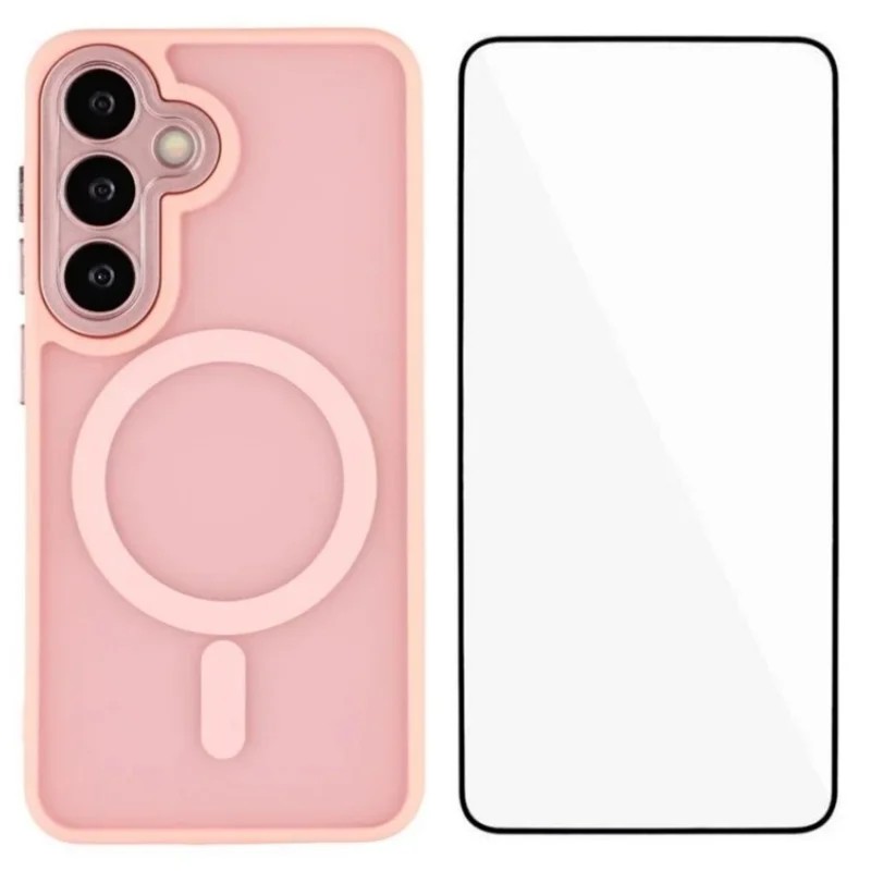 SS Gxy S25 FE - WANLONFENG With MagSafe and Tempered Glass Pink