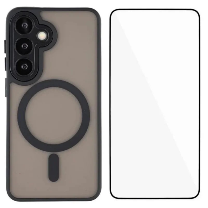 SS Gxy S25 FE - WANLONFENG With MagSafe and Tempered Glass Black