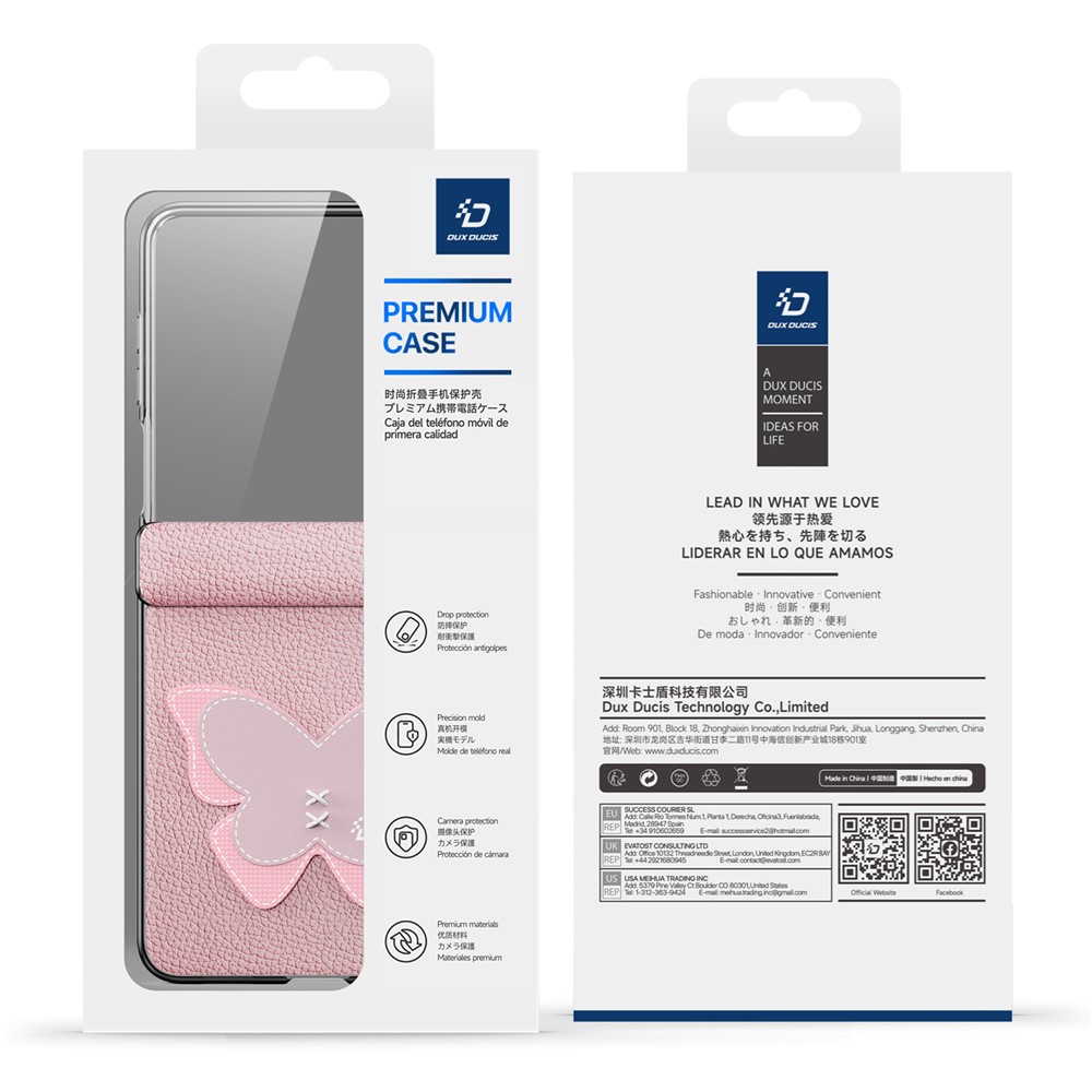 SS Gxy Z Flip 7 - DUX DUCIS Leather With Ring Pink Butterfly - 10