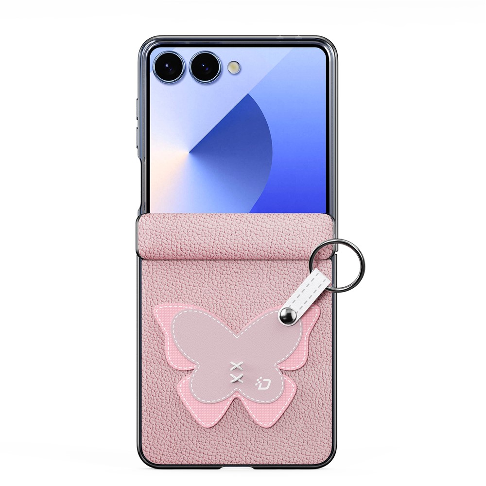 SS Gxy Z Flip 7 - DUX DUCIS Leather With Ring Pink Butterfly - 2