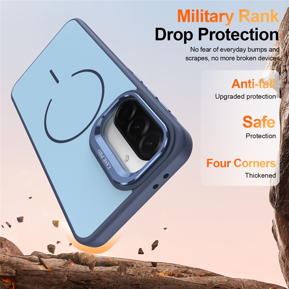 SS Gxy A57 - Skin Touch Magnetic Kickstand Blue - 3