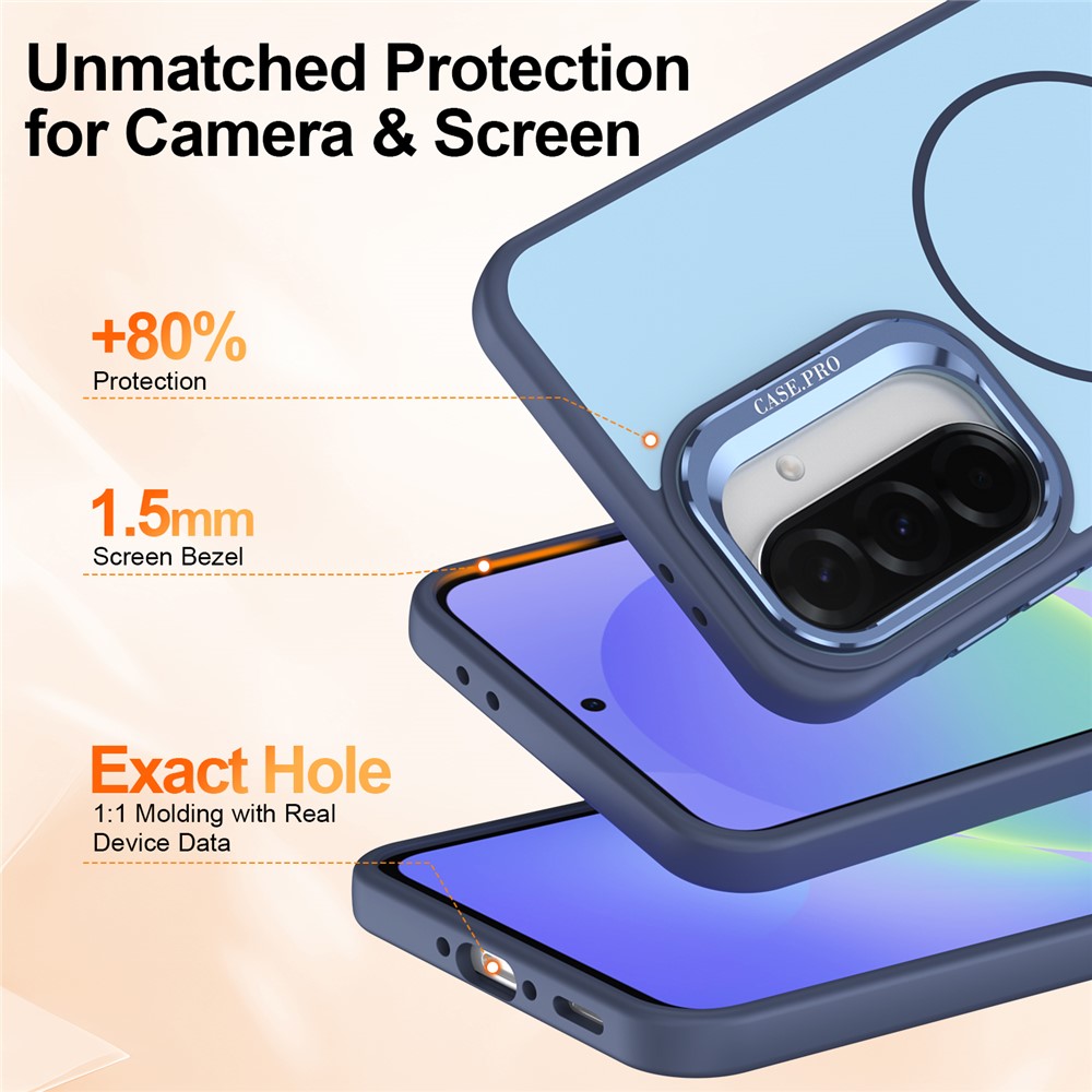 SS Gxy A57 - Skin Touch Magnetic Kickstand Blue - 5