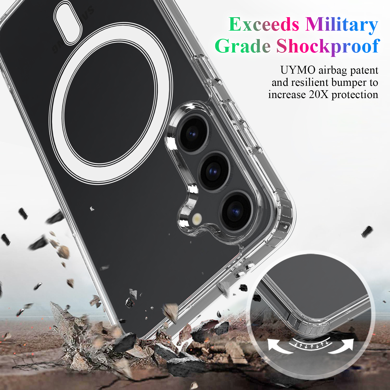 SS Gxy A57 - Magnetic TPU Acrylic Clear - 7