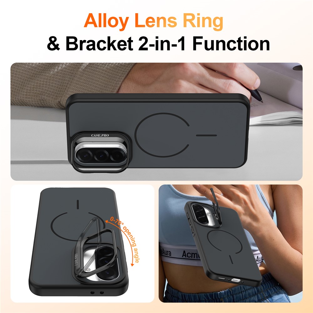 SS Gxy A57 - Skin Touch Magnetic Kickstand Black - 2