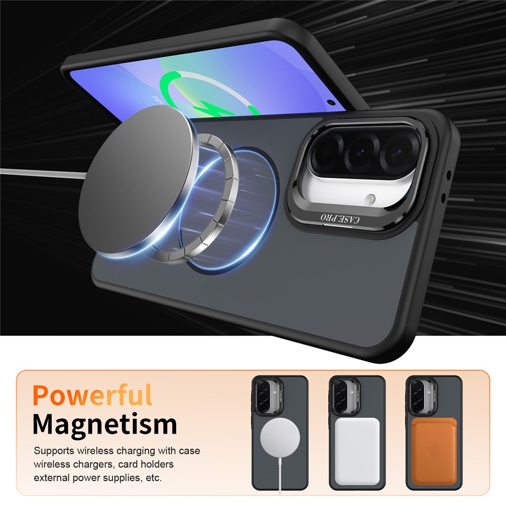 SS Gxy A57 - Skin Touch Magnetic Kickstand Black - 4