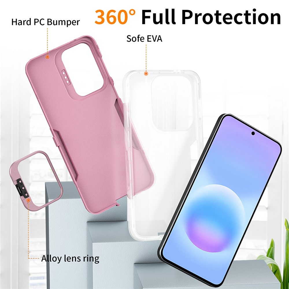 SS Gxy A57 - TPU Hybrid Kickstand Transparent Pink - 4