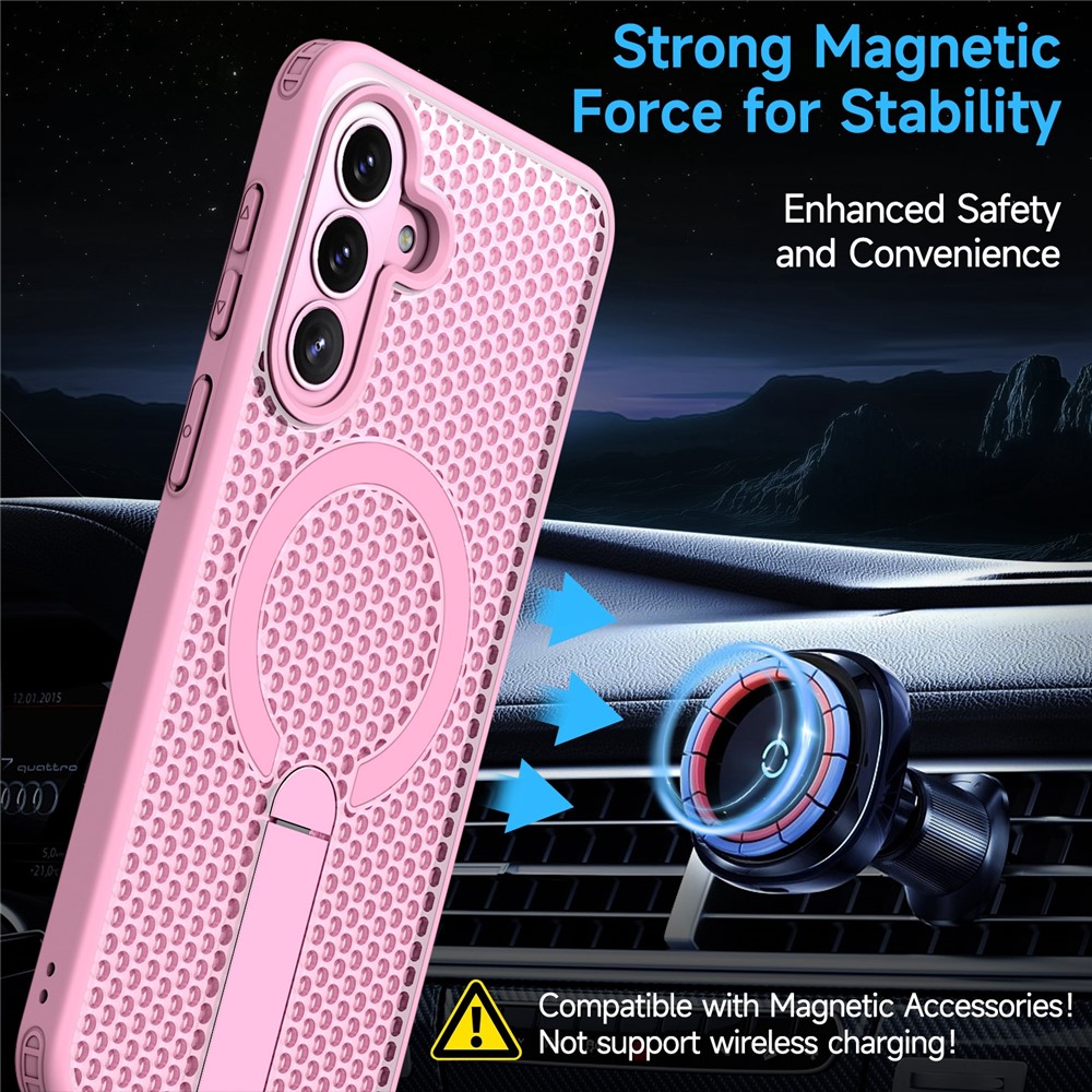 SS Gxy A57 - Kickstand Grid Texture Pink - 2