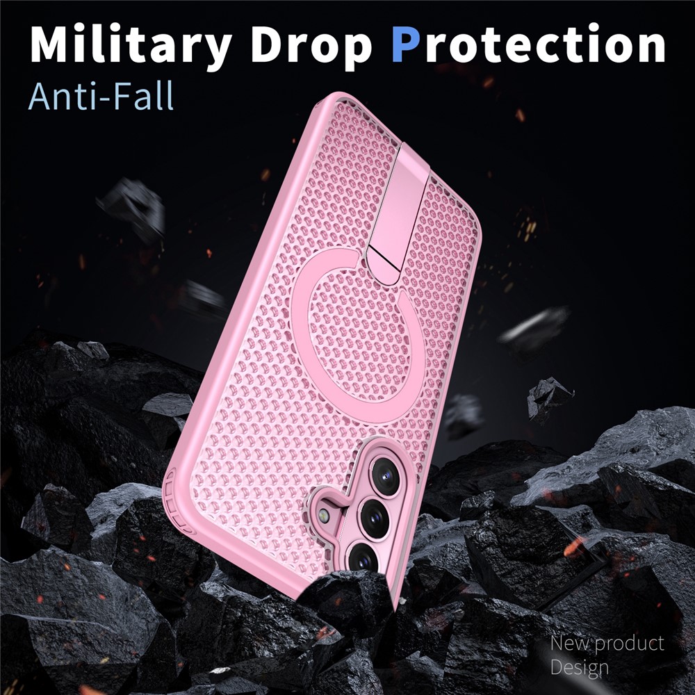 SS Gxy A57 - Kickstand Grid Texture Pink - 3