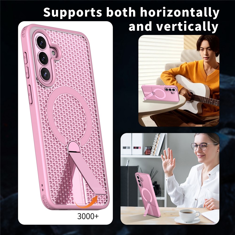 SS Gxy A57 - Kickstand Grid Texture Pink - 6