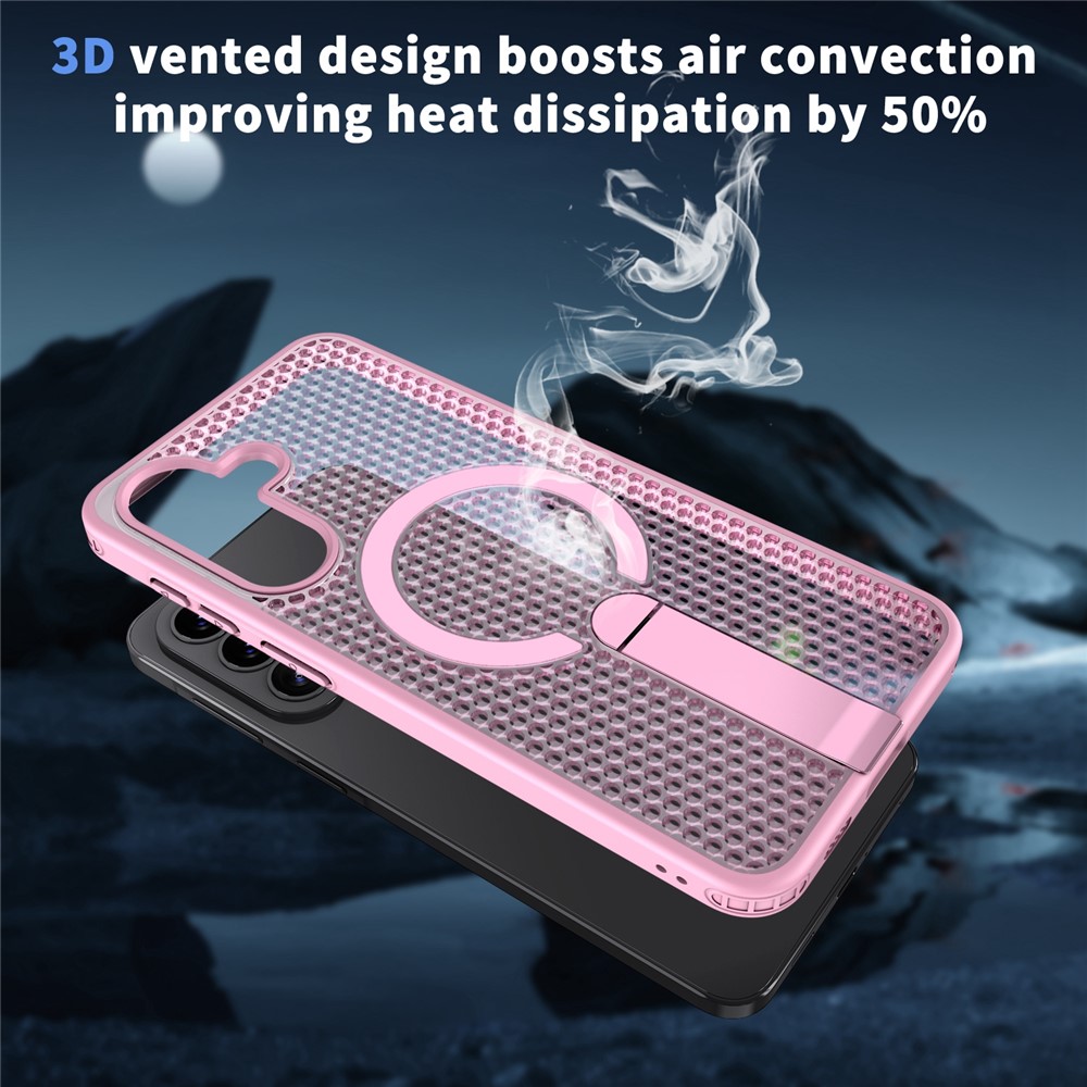 SS Gxy A57 - Kickstand Grid Texture Pink - 7