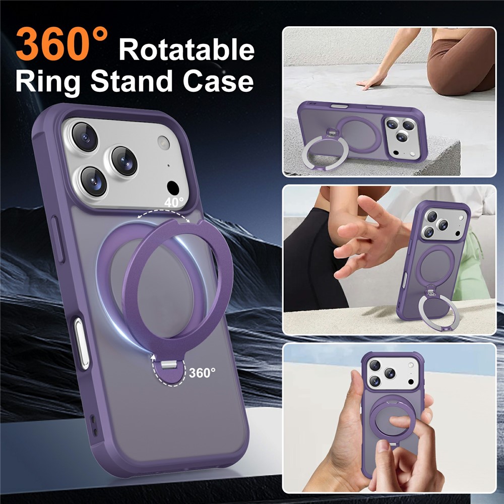 iPhone 17 Pro Max - Hard Case With Ring Magnetic Purple - 7