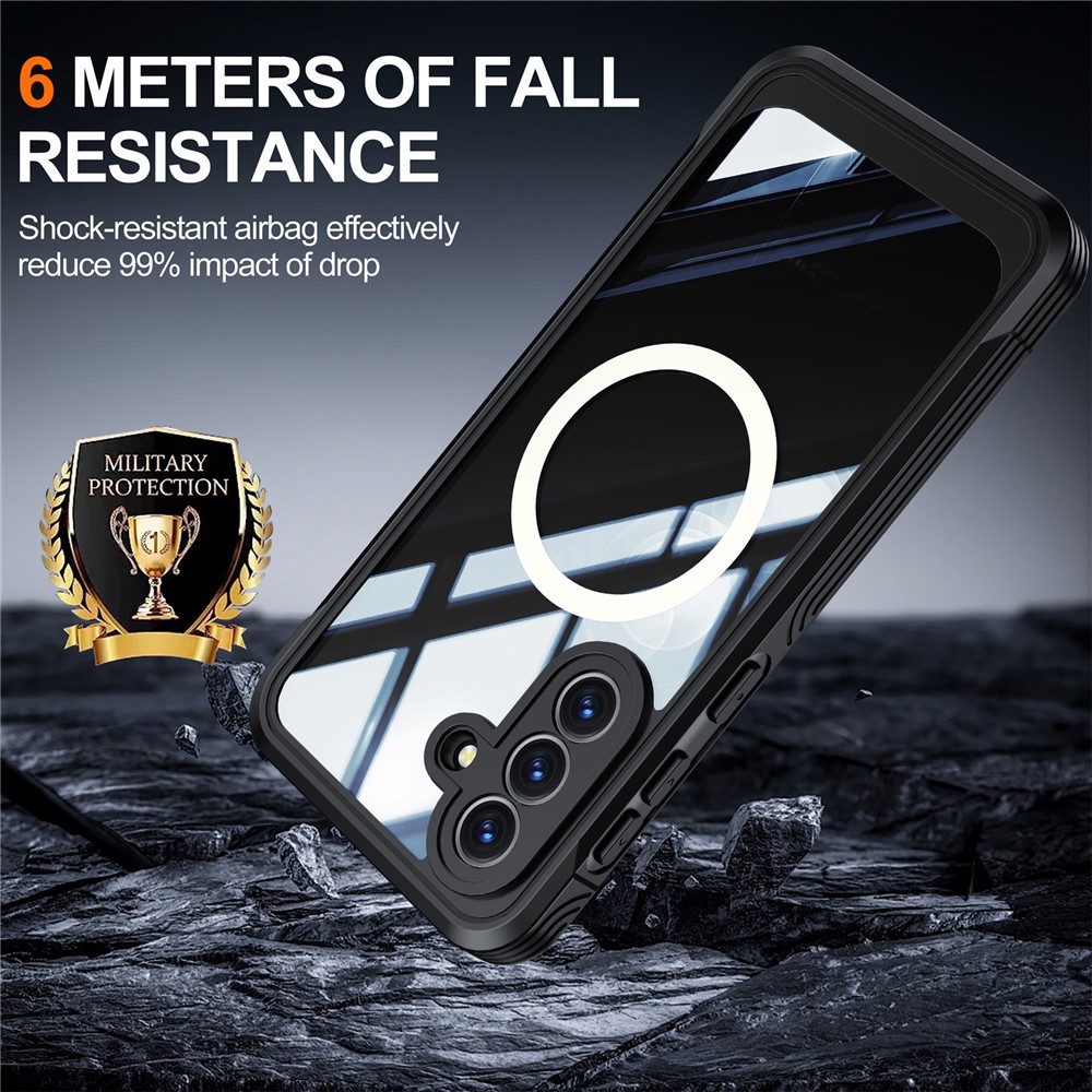 SS Gxy A57 - Magnetic Case With Tempered Glass Black - 3