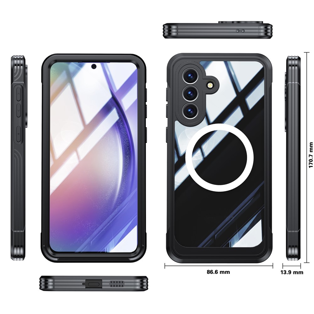 SS Gxy A57 - Magnetic Case With Tempered Glass Black - 7