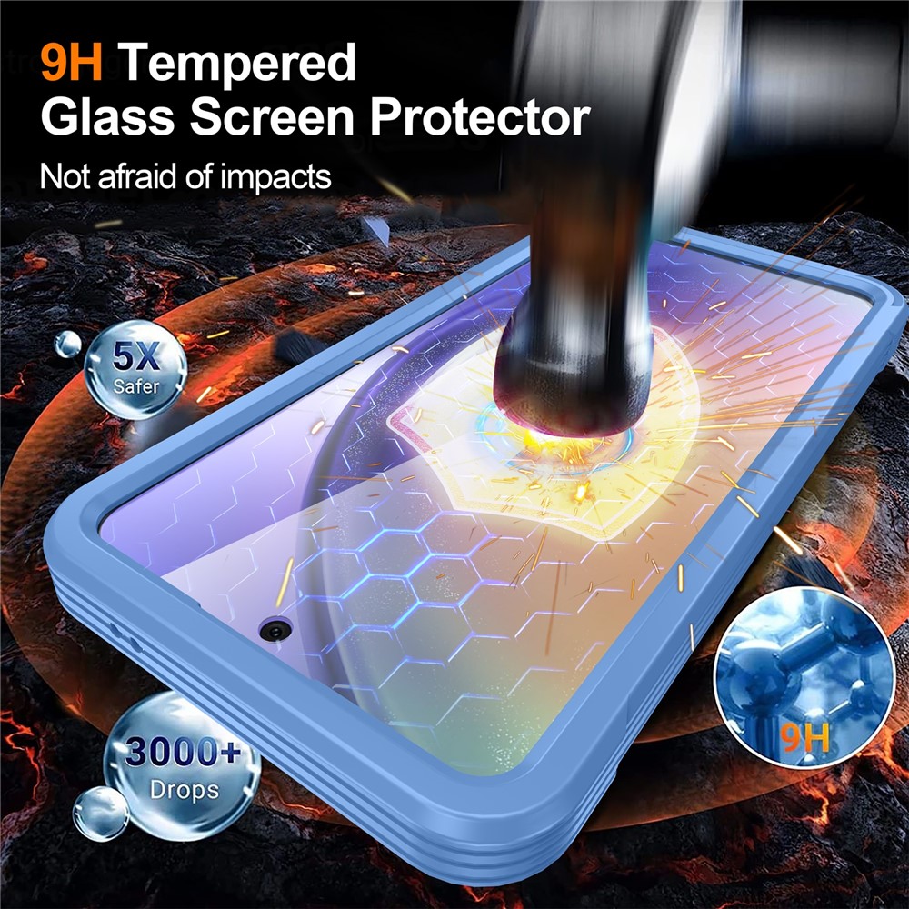 SS Gxy A57 - Magnetic Case With Tempered Glass Sky Blue - 4