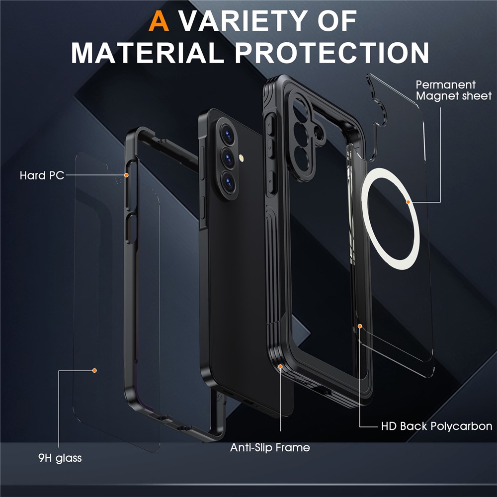 SS Gxy A57 - Magnetic Case With Tempered Glass Sky Blue - 6