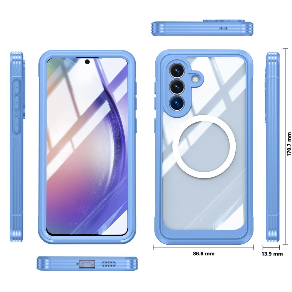 SS Gxy A57 - Magnetic Case With Tempered Glass Sky Blue - 7