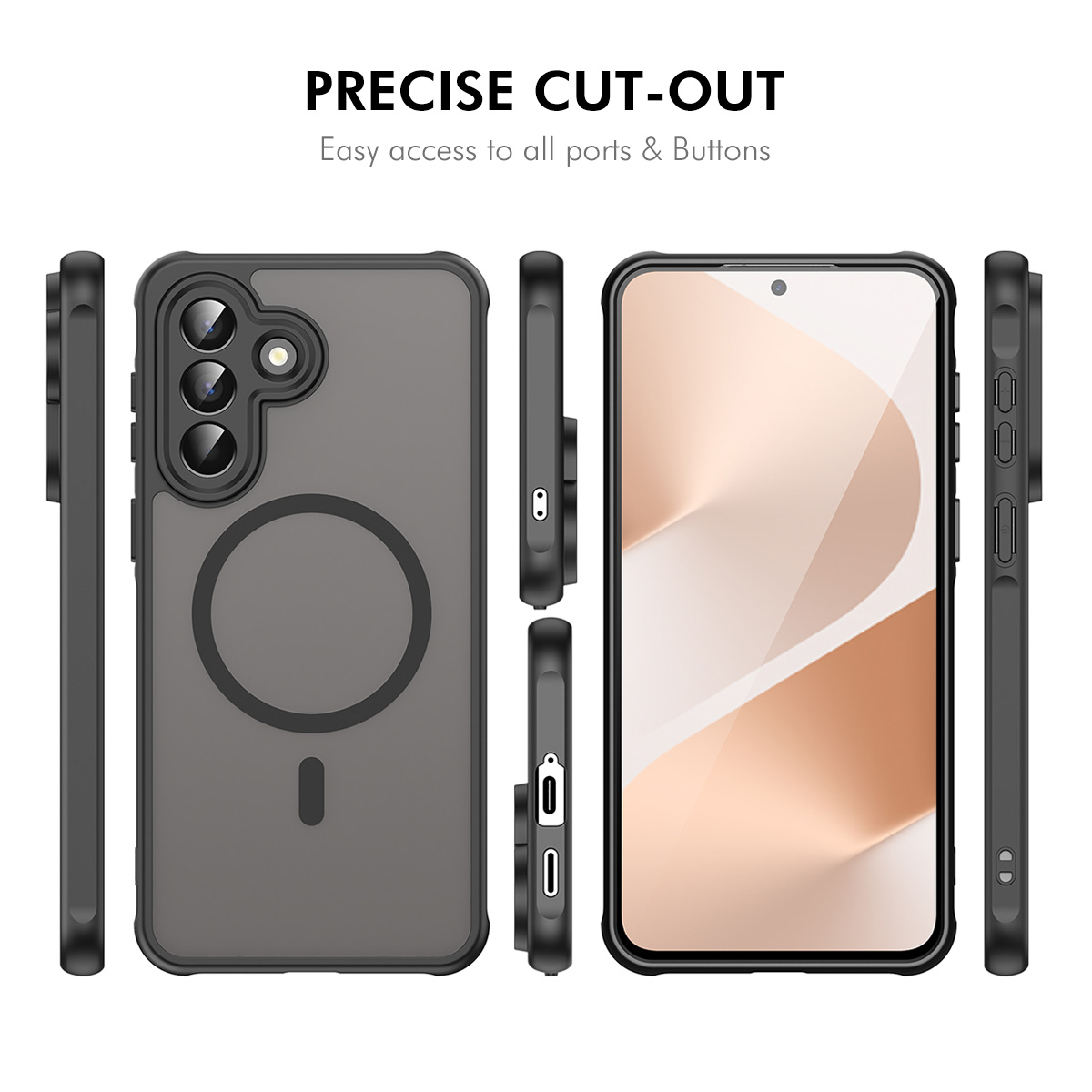 SS Gxy A57 - ENKAY Magnetic Matte With Tempered Glass Black - 5