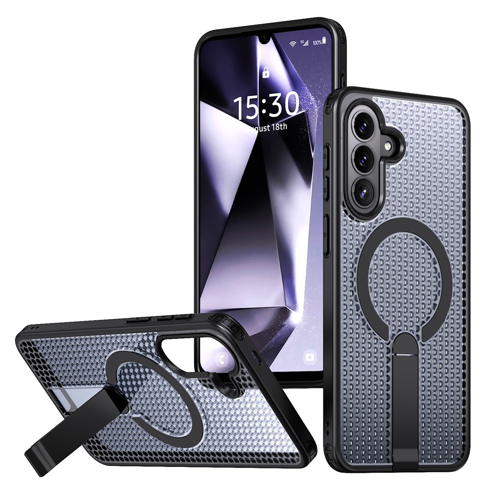 SS Gxy A57 - Kickstand Grid Texture Black