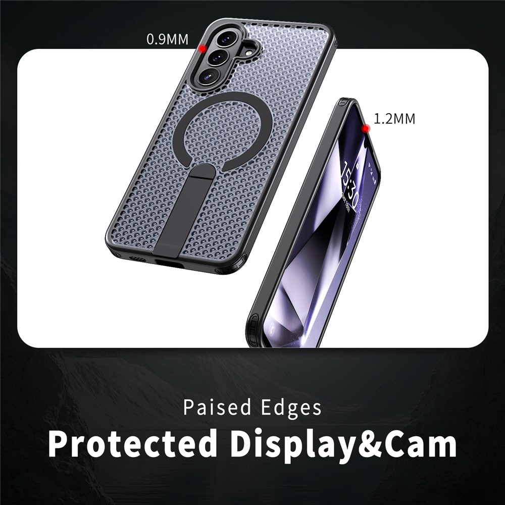 SS Gxy A57 - Kickstand Grid Texture Black - 4
