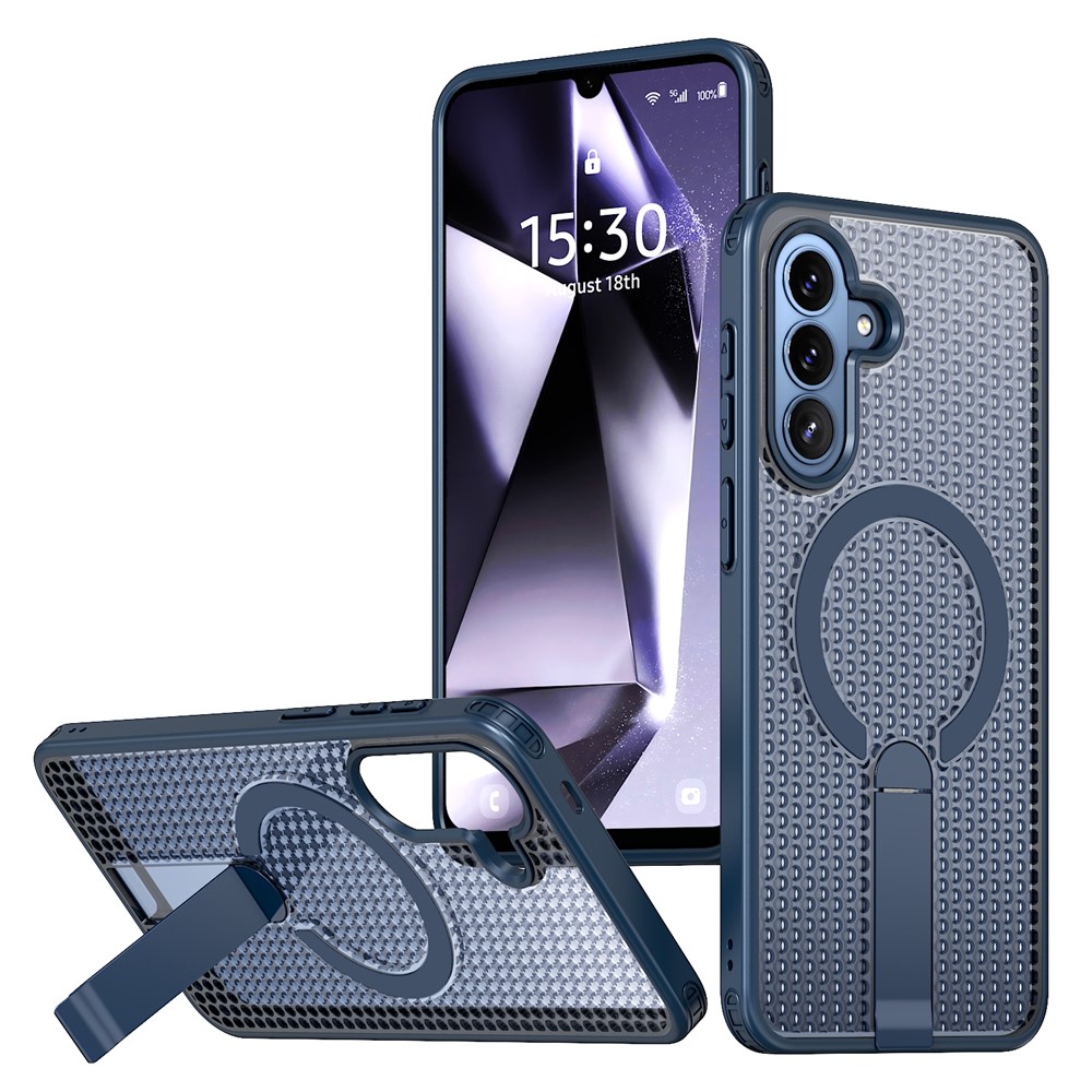 SS Gxy A57 - Kickstand Grid Texture Blue