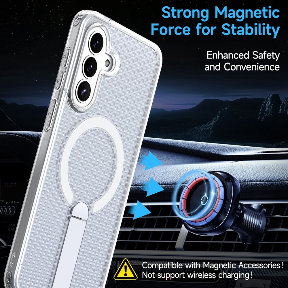 SS Gxy A57 - Kickstand Grid Texture Transparent - 2