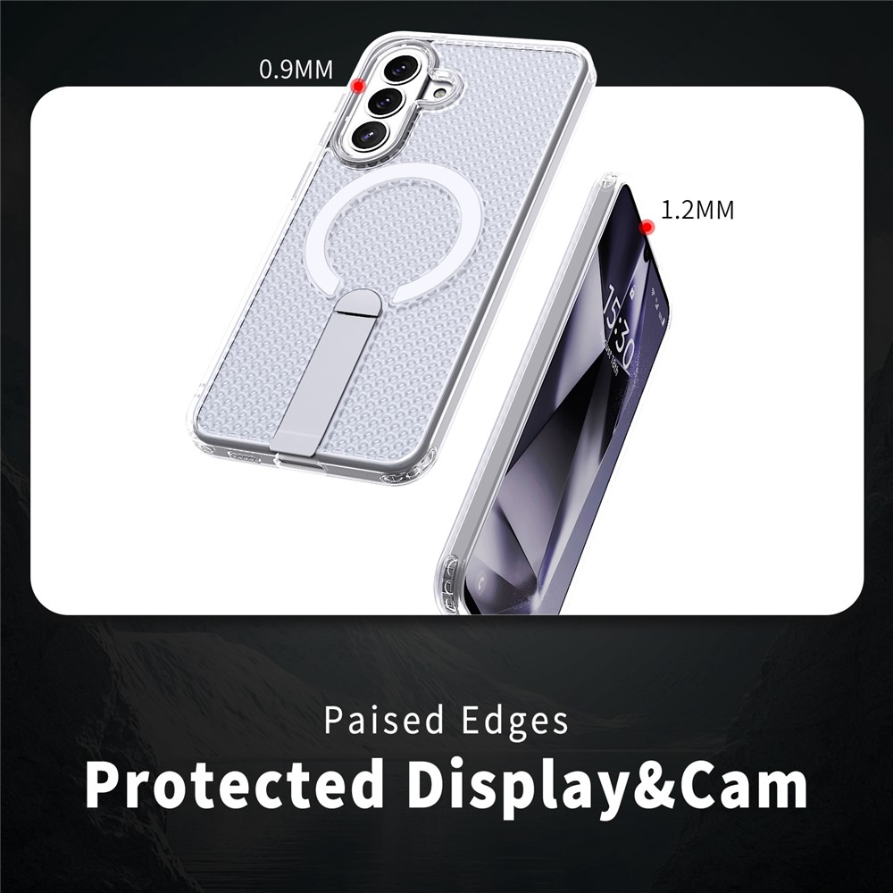 SS Gxy A57 - Kickstand Grid Texture Transparent - 4