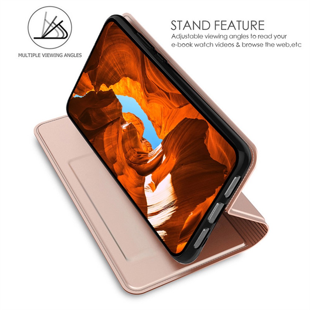SS Gxy A57 - PU Leather Card Holder Stand Rose Gold - 2