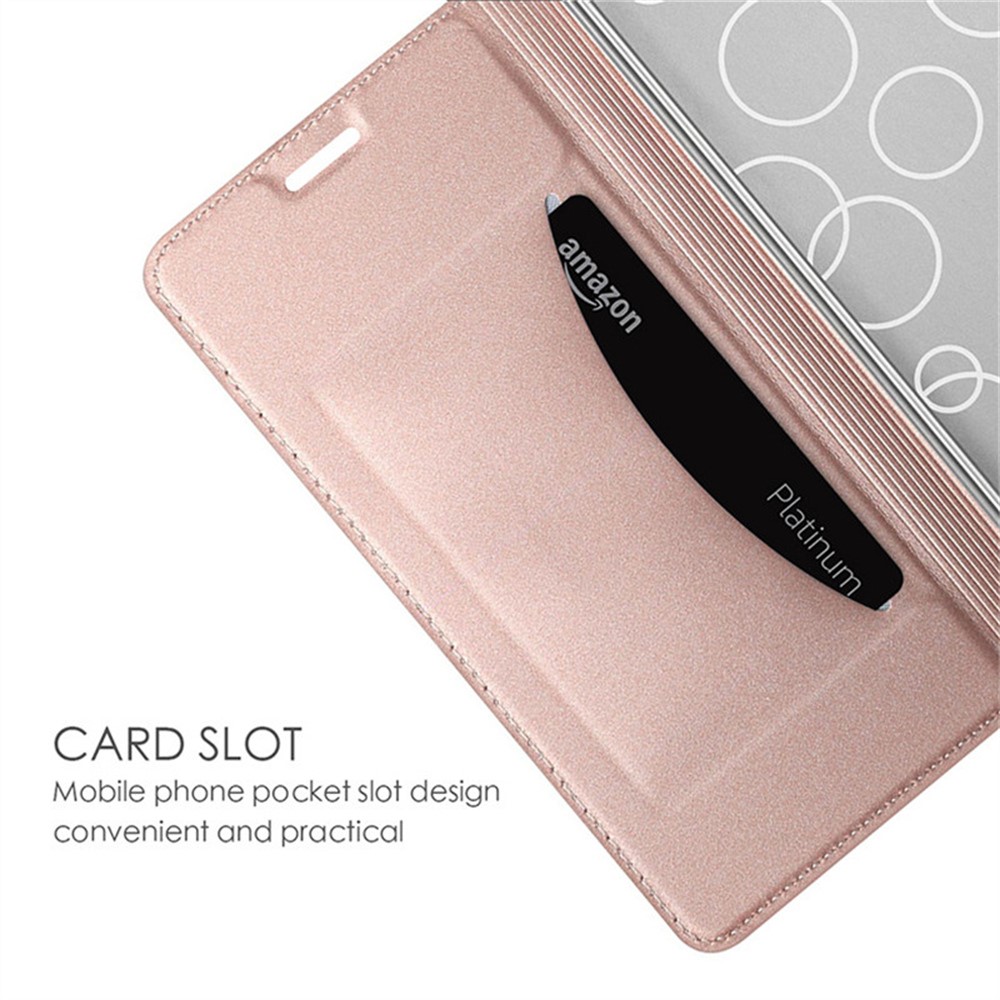 SS Gxy A57 - PU Leather Card Holder Stand Rose Gold - 4