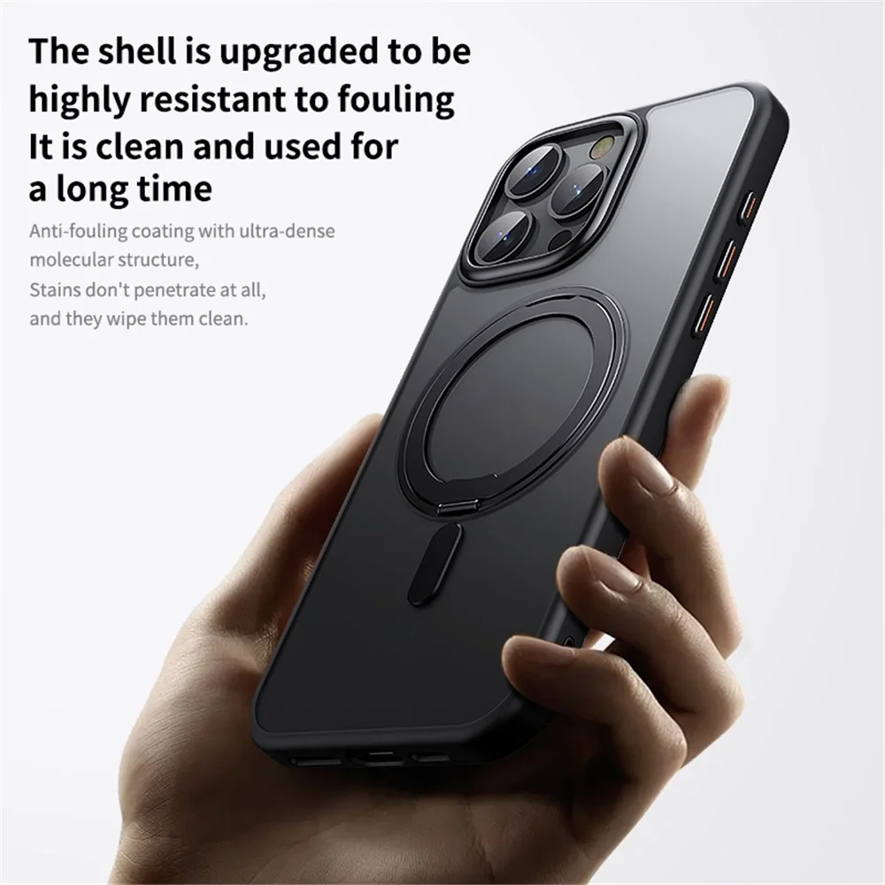 iPhone 16 Pro Max - Acrylic Metal Kickstand With MagSafe Transparent - 4