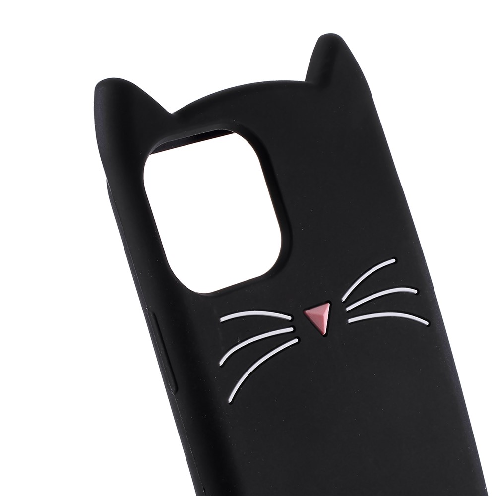 iPhone 11 - 3D Silicone Mustache Cat Black - 4