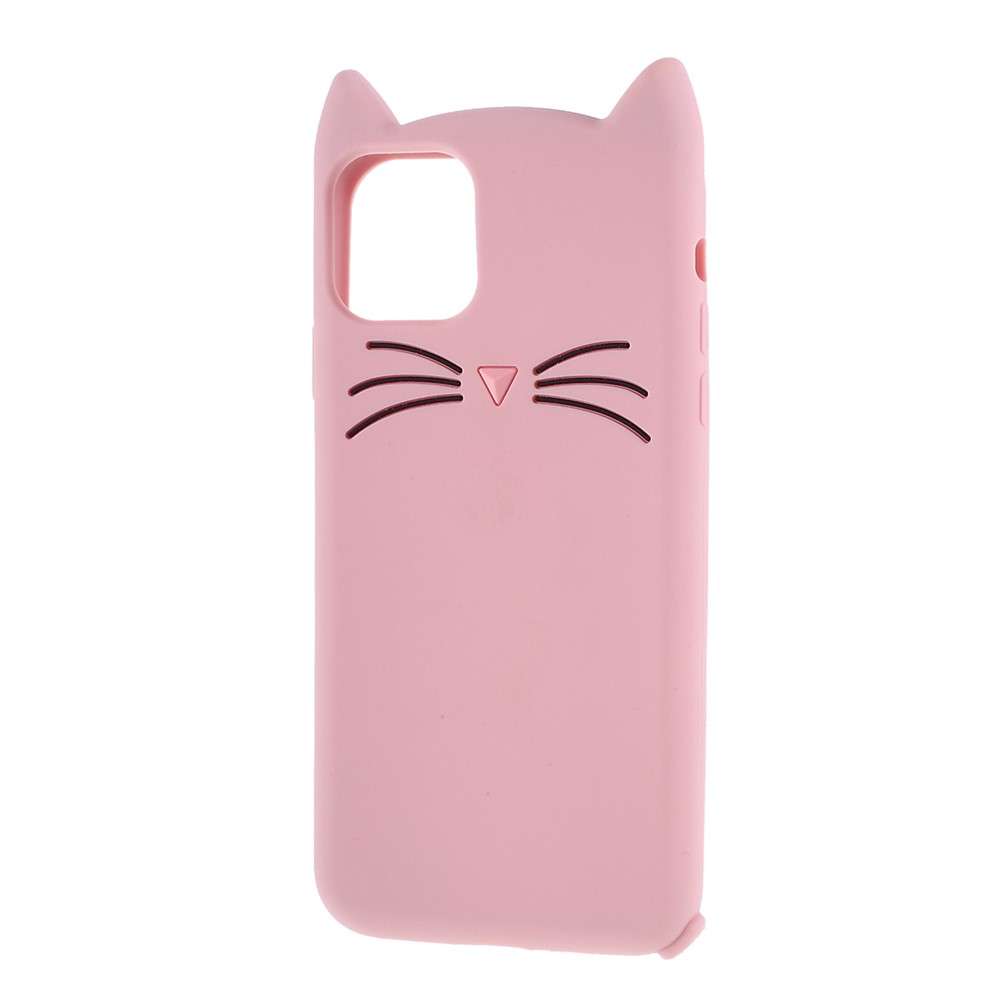 iPhone 11 - 3D Silicone Mustache Cat Pink - 2