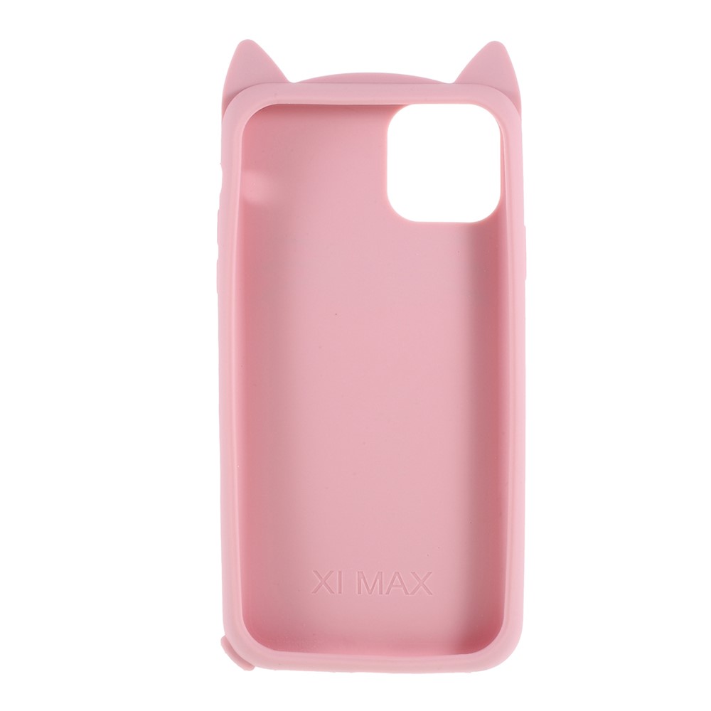 iPhone 11 - 3D Silicone Mustache Cat Pink - 3