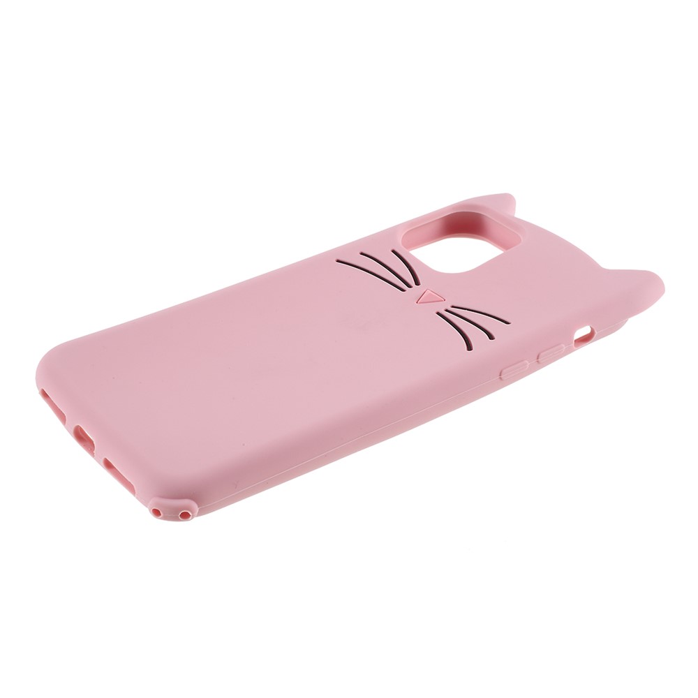 iPhone 11 - 3D Silicone Mustache Cat Pink - 4