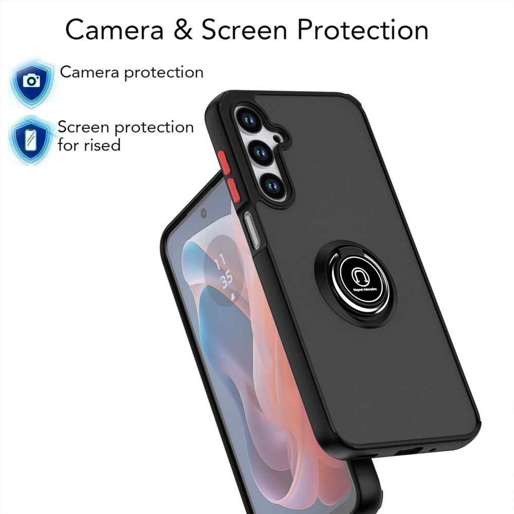 Samsung Galaxy A36/A56 - TPU Ring Kickstand Black Red - 4