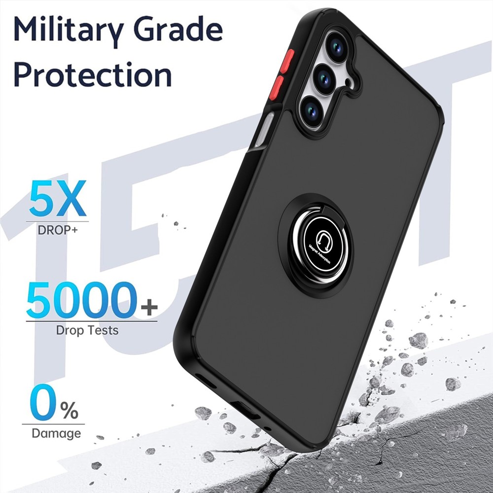 Samsung Galaxy A36/A56 - TPU Ring Kickstand Black Red - 5