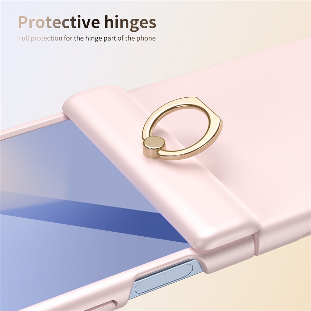 Samsung Galaxy Z Flip 7 - Hard Case With Ring Holder and Tempered Glass Pink - 5