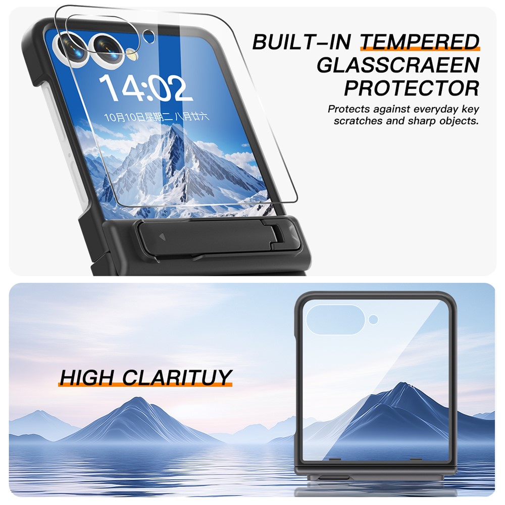 Samsung Galaxy Z Flip 7 - Kickstand Case Built-In Black - 3