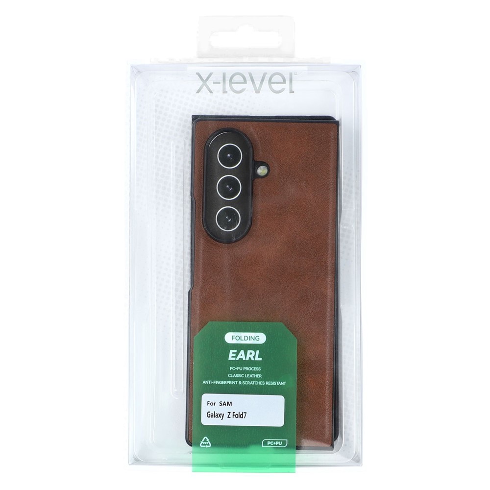 Samsung Galaxy Z Fold 7 - X-LEVEL Series Bojue 3 Leather Brown - 5