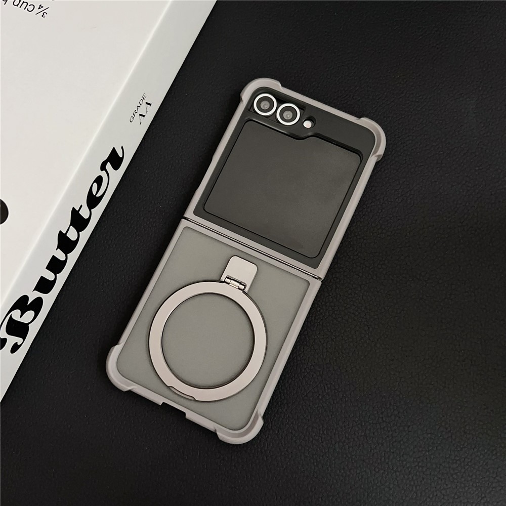 Samsung Galaxy Z Flip 7 FE - Shockproof Matte Kickstand Case Grey - 2