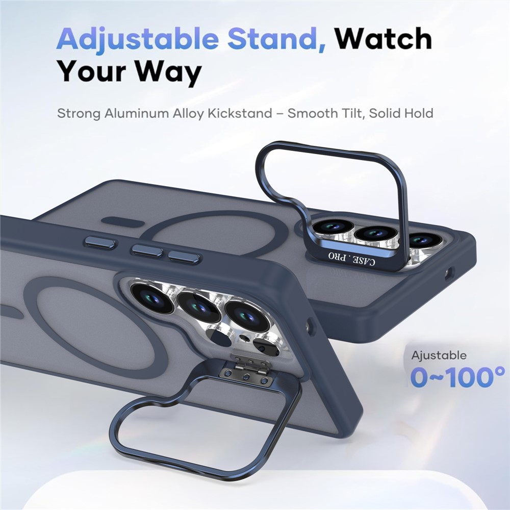Samsung Galaxy S25 Ultra - Foldable Kickstand Matte TPU Blue - 3