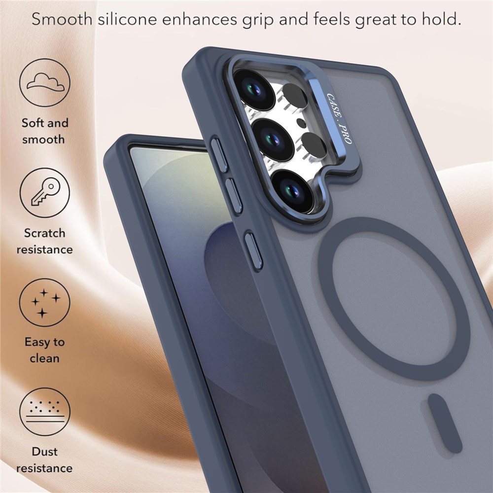 Samsung Galaxy S25 Ultra - Foldable Kickstand Matte TPU Blue - 4